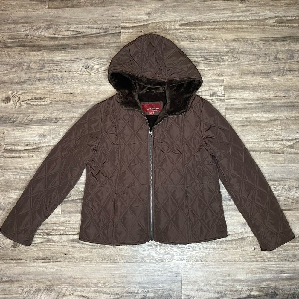 Vintage Garment Company Women’s Size XL Brown Weather Proof Coat Fur Lining